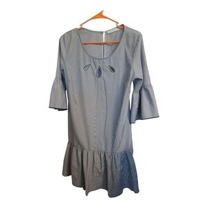 Potter's Pot Black and White Striped Garment Large Dress